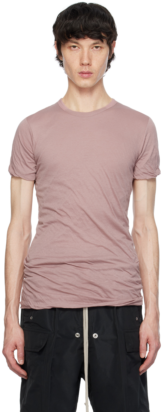 Rick Owens Pink Double T-shirt In 63 Dusty Pink