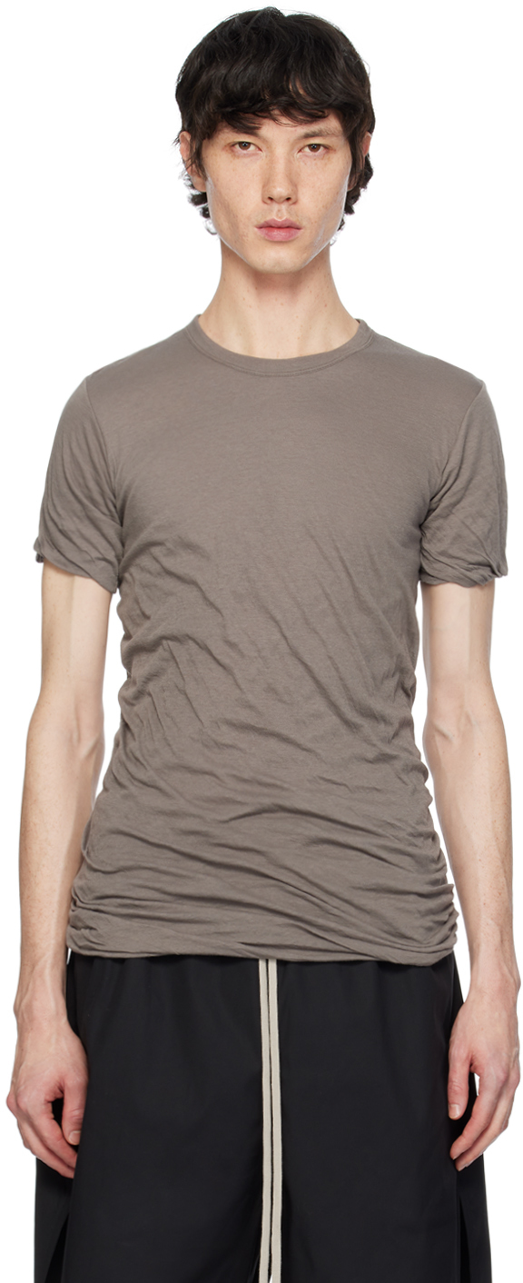 Rick Owens Grey Double T-shirt In 34 Dust
