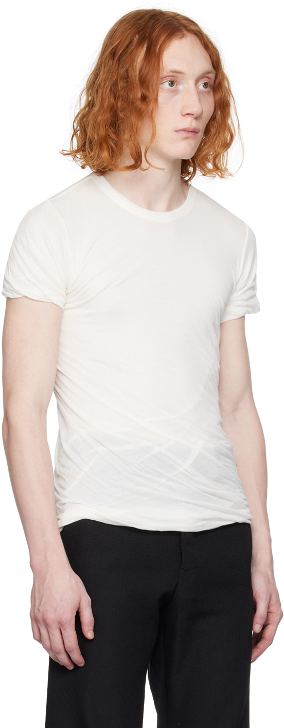Rick Owens Off-white Double T-shirt In 11 Milk