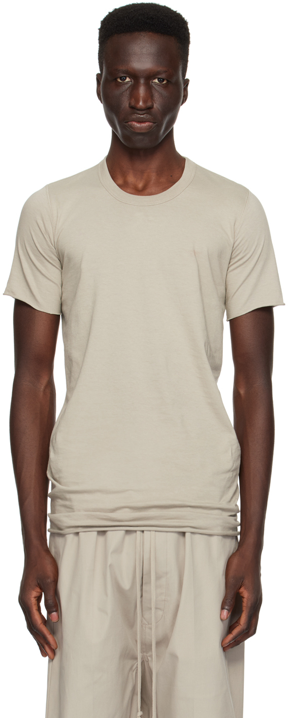 Shop Rick Owens Off-white Basic T-shirt In 08 Pearl