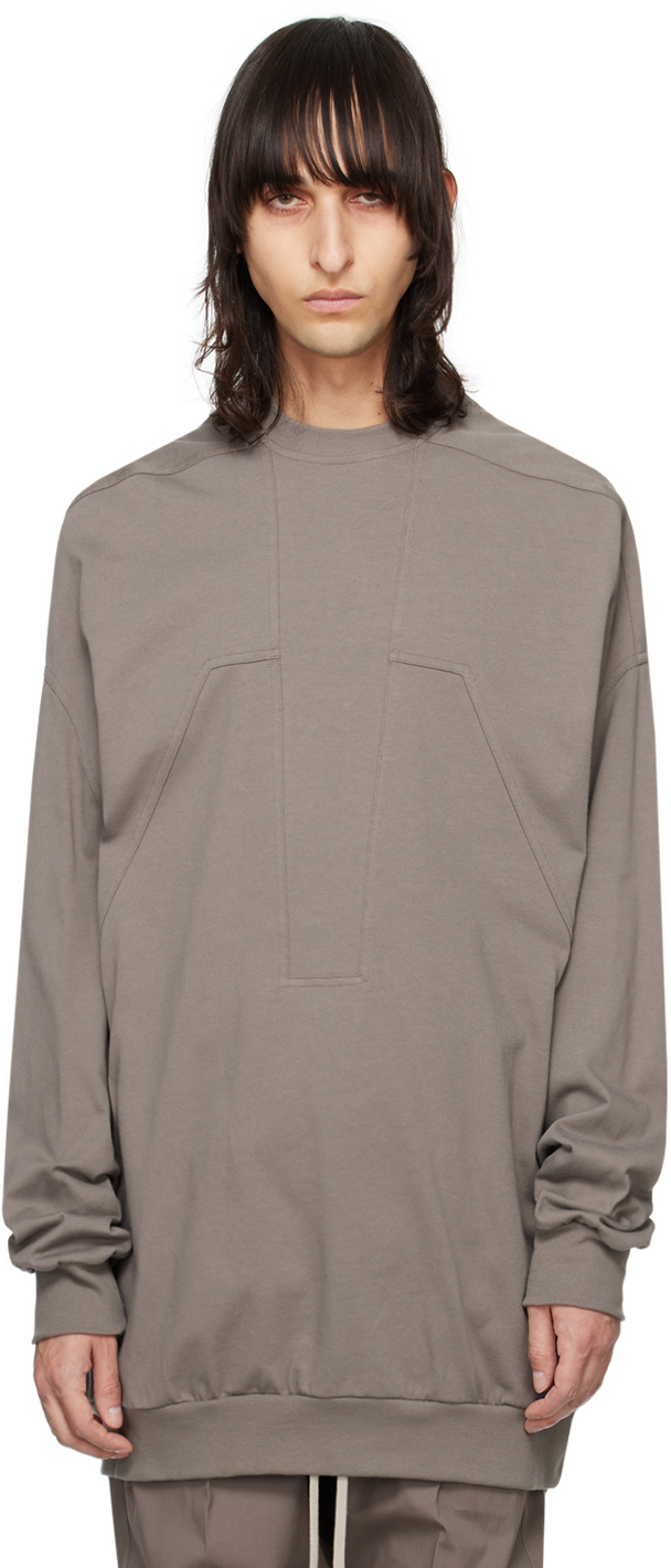 Rick Owens: Gray Splintered Peter Sweatshirt | SSENSE