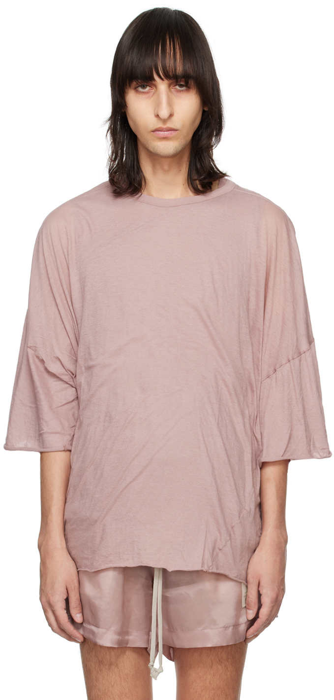 Rick Owens Pink Tommy T-shirt In 63 Dusty Pink
