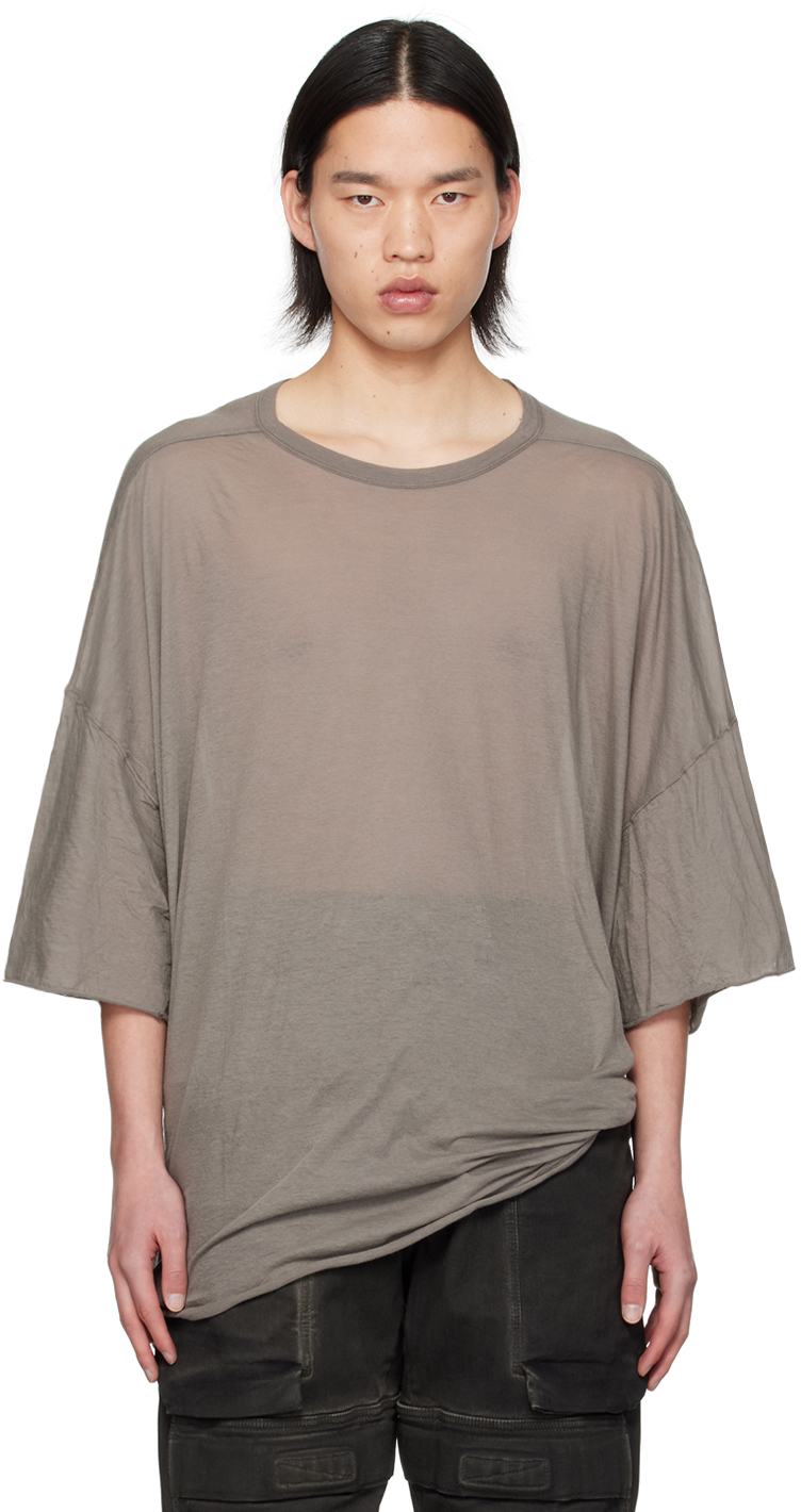 Rick Owens Gray Tommy T-shirt In Brown