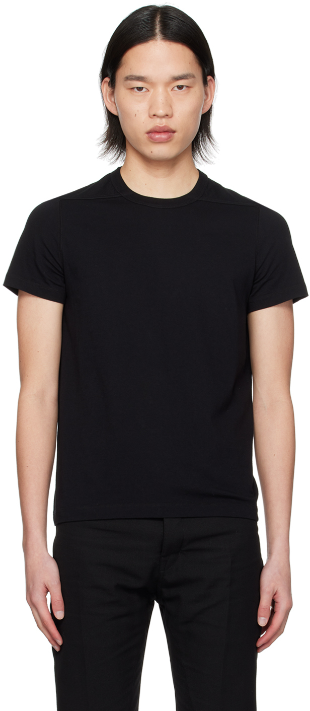 Shop Rick Owens Black Short Level T-shirt In 09 Black