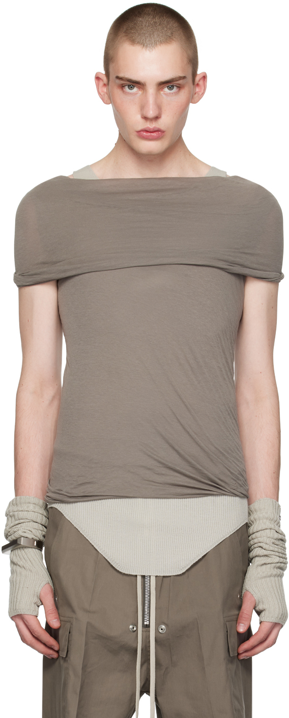 Rick Owens Gray Banded Ii T-shirt In 34 Dust