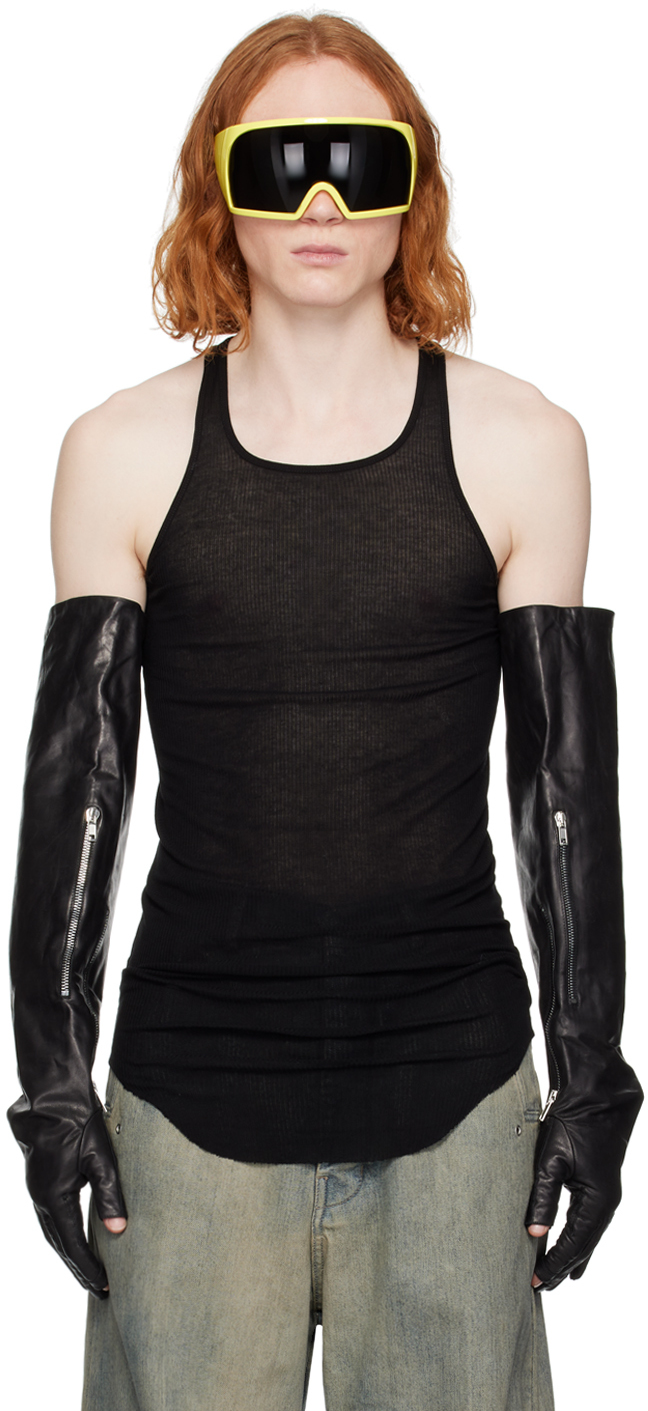 Black Basic Rib Tank Top