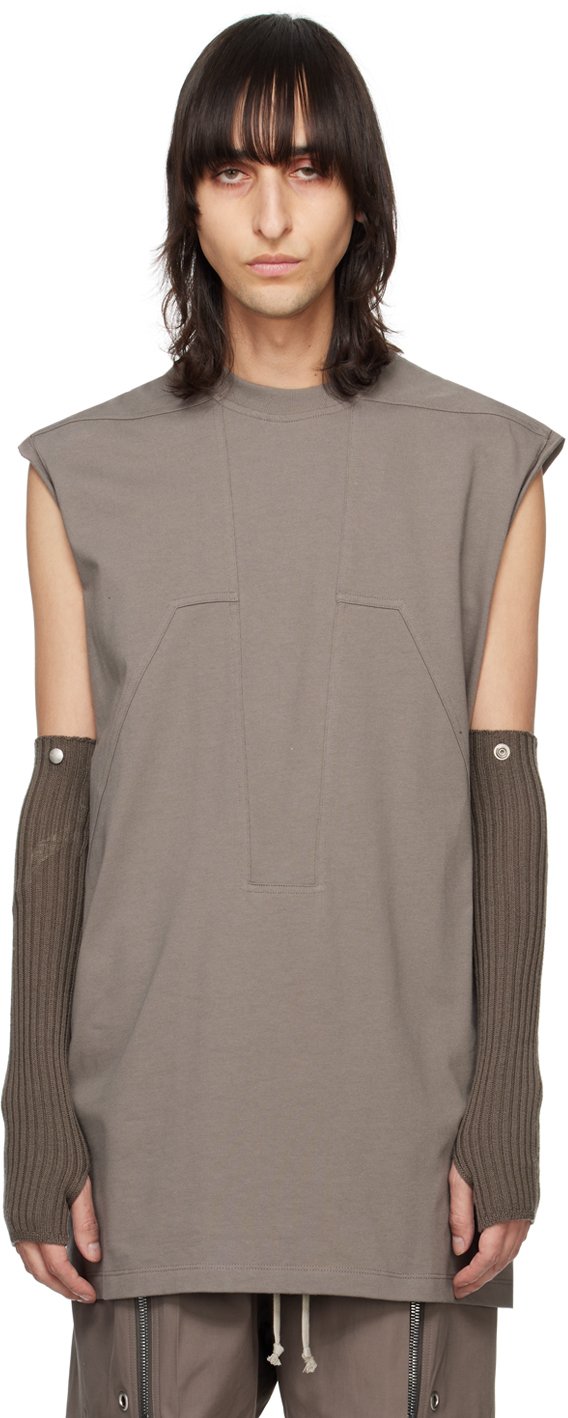 【関税込み】Rick Owens グレー Splintered Tarp Tシャツ Rick Owensのグレー Splintered Tarp Tシャツがセール中
