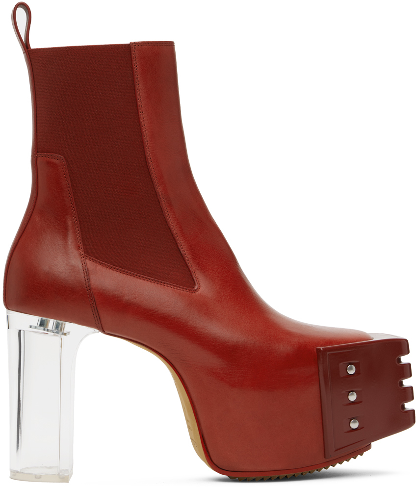 Red Grilled Platforms 45 Chelsea Boots