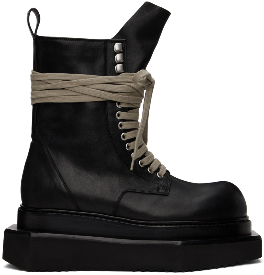 Black Laceup Turbo Cyclops Boots