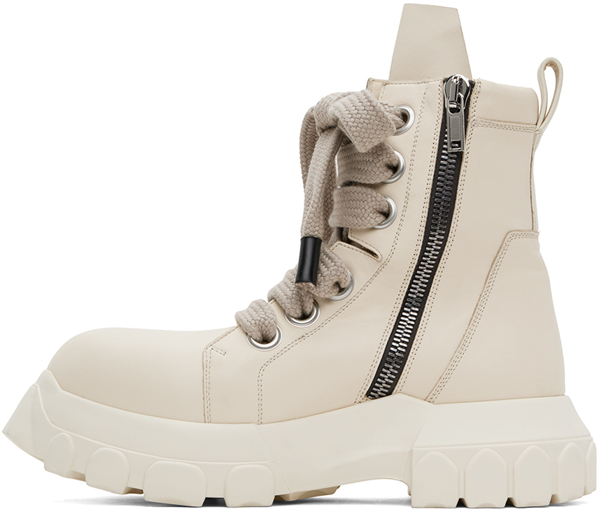 Rick Owens Off-White Jumbo Laced Bozo Tractor Boots | Smart Closet