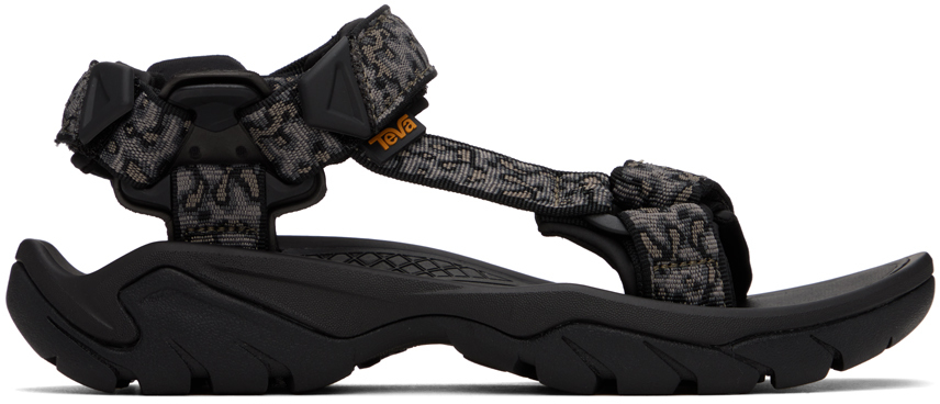 Shop Teva Gray Terra Fi 5 Universal Sandals In Magma Black/ Grey