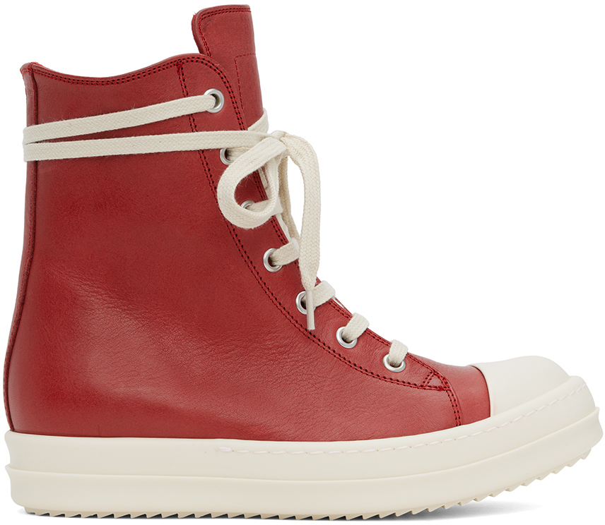 Rick Owens: Red High Sneakers | SSENSE