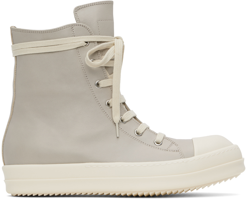 Rick Owens: Off-White Washed Calf Sneakers | SSENSE