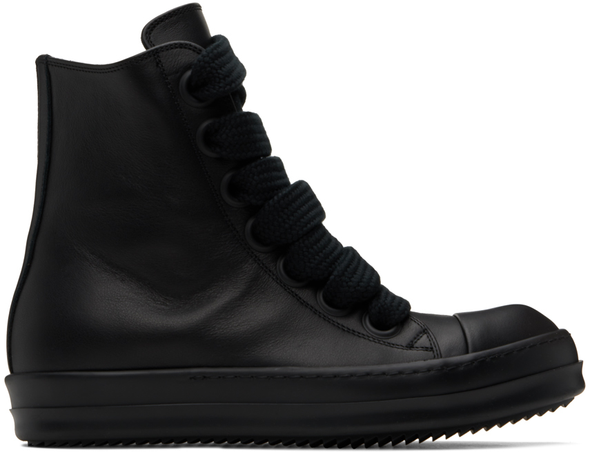 Shop Rick Owens Black Jumbo Laced Sneakers In 9999 Black/black/bla