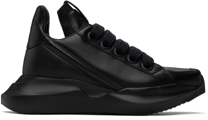 Shop Rick Owens Black Geth Runner Sneakers In 99999 Black/black/bl