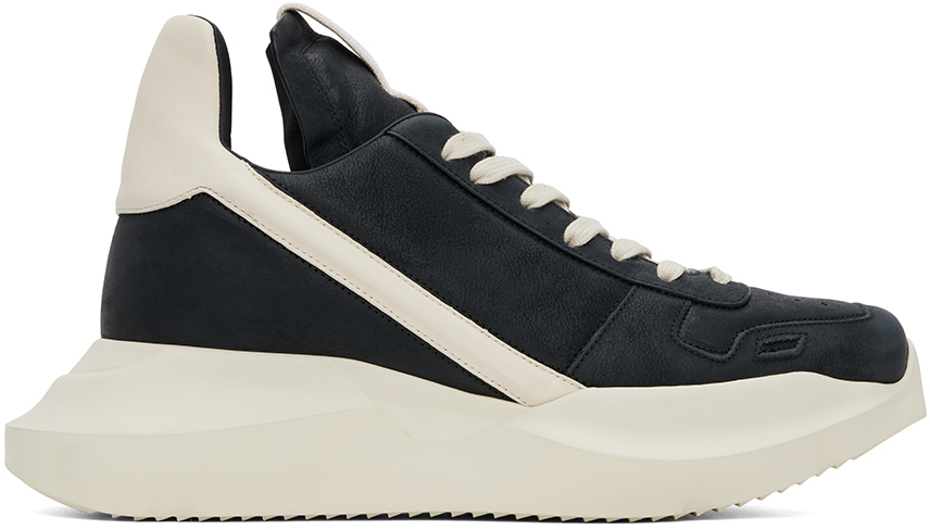 Rick Owens Black Geth Sneakers In 9191 Black/milk/blac
