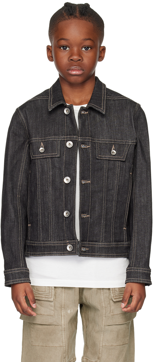 Kids Black Trucker Denim Jacket