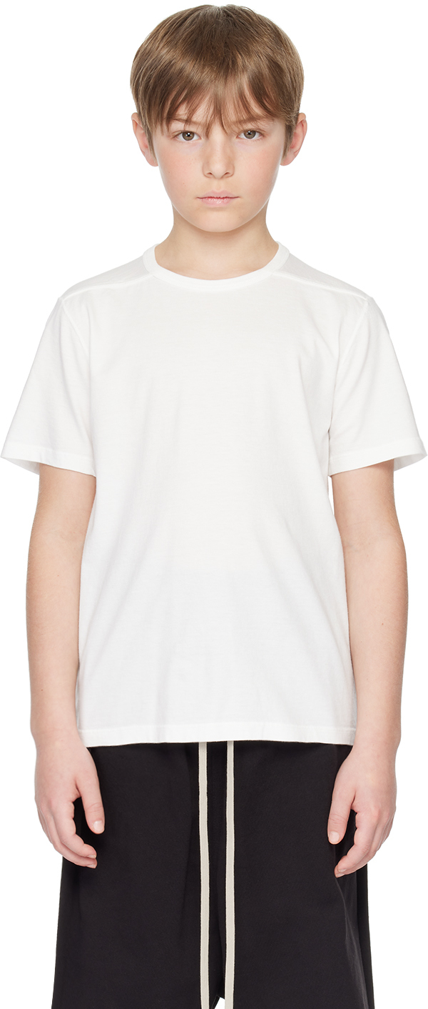 Shop Rick Owens Kids Off-white Level T-shirt In 11 Milk