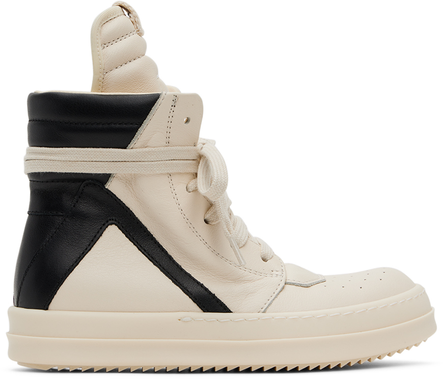 Kids Black & Off-White Geobaskets Sneakers by Rick Owens | SSENSE