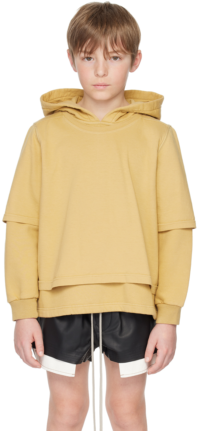 Kids Yellow Hustler Hoodie by Rick Owens on Sale