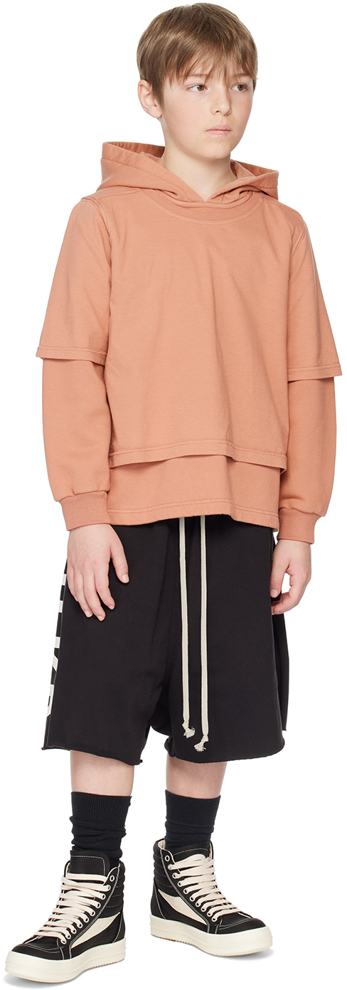 RICK OWENS KIDS PINK HUSTLER HOODIE