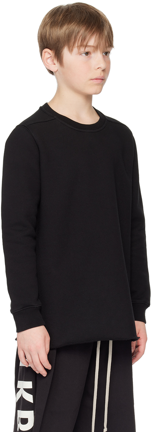 RICK OWENS KIDS BLACK CREWNECK SWEATSHIRT