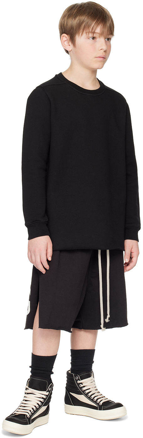 RICK OWENS KIDS BLACK CREWNECK SWEATSHIRT