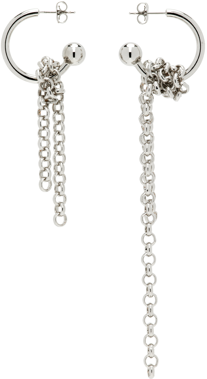 Justine Clenquet Silver Gina Earrings Ssense