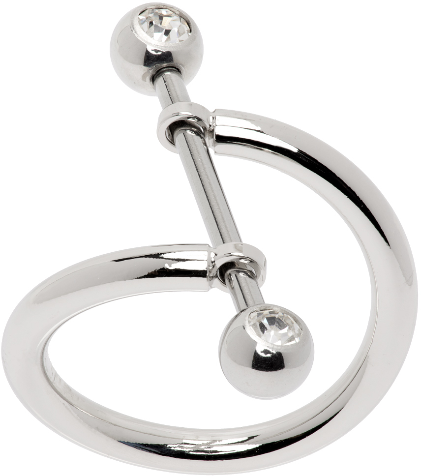 Shop Justine Clenquet Silver Holly Ring In Palladium