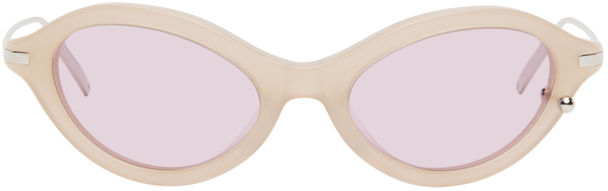 Justine Clenquet Ssense Exclusive Beige Neve Sunglasses In Beige/lilac