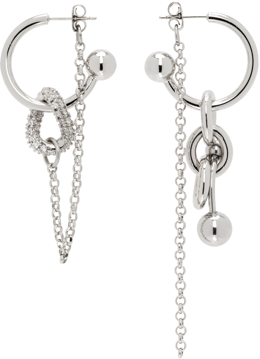 Justine Clenquet Silver Abel Earrings In Palladium
