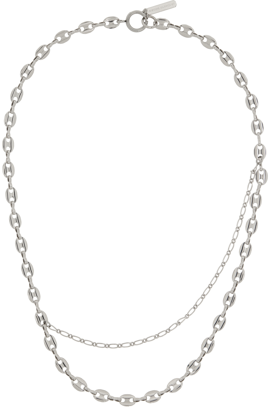 justine clenquet ssense exclusive silver alexis necklace