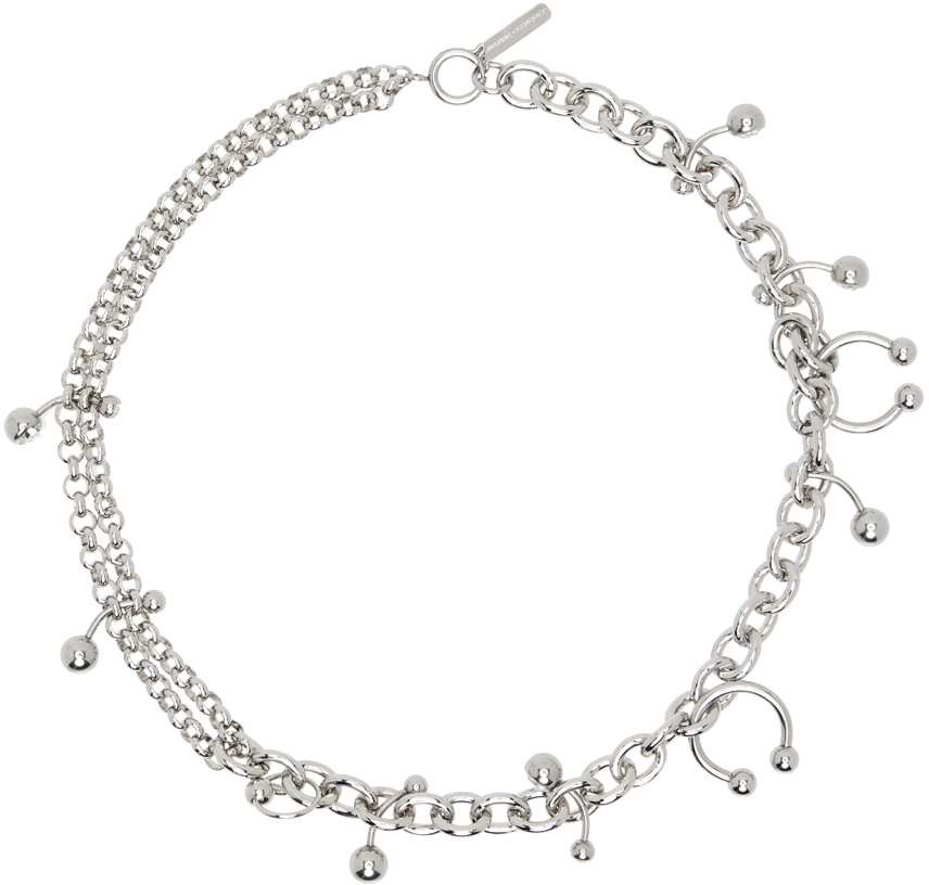 Justine Clenquet Silver Holly Necklace In Palladium