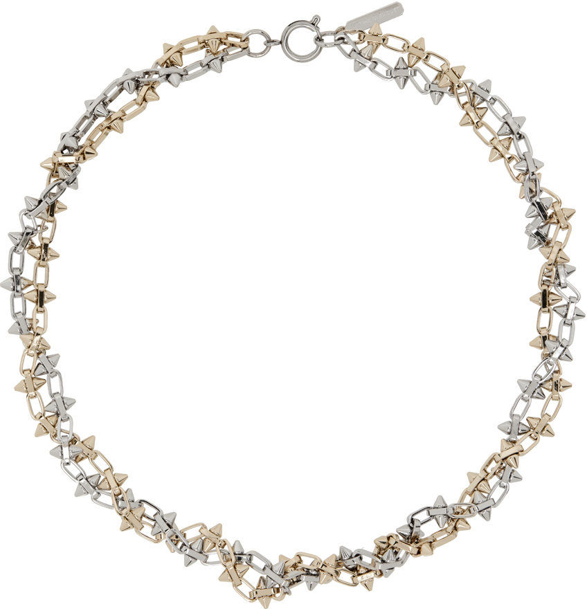 Justine Clenquet Silver & Gold Nomi Necklace In Gold & Palladium