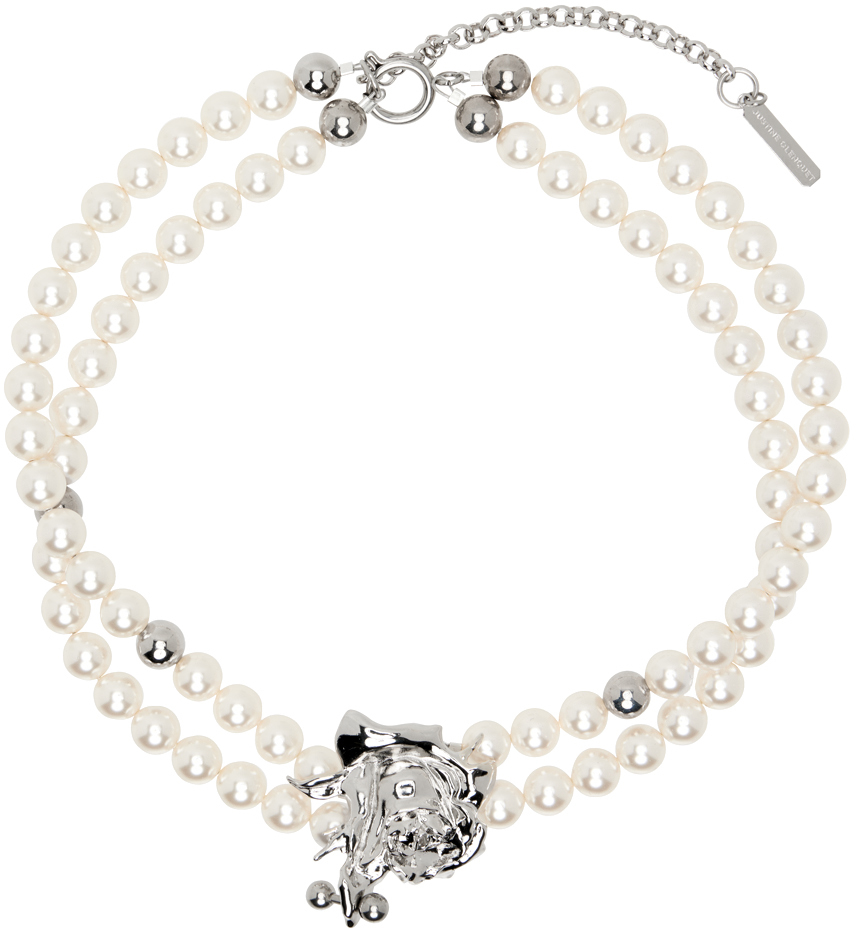 Justine Clenquet White & Silver Betsy Choker In Palladium