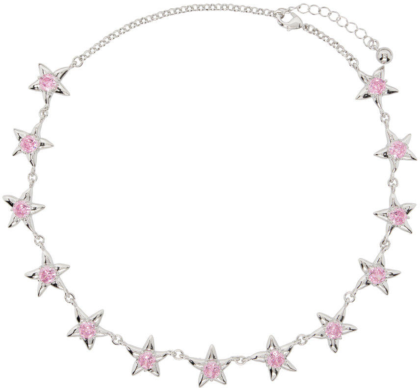 Silver & Pink Starlink Necklace