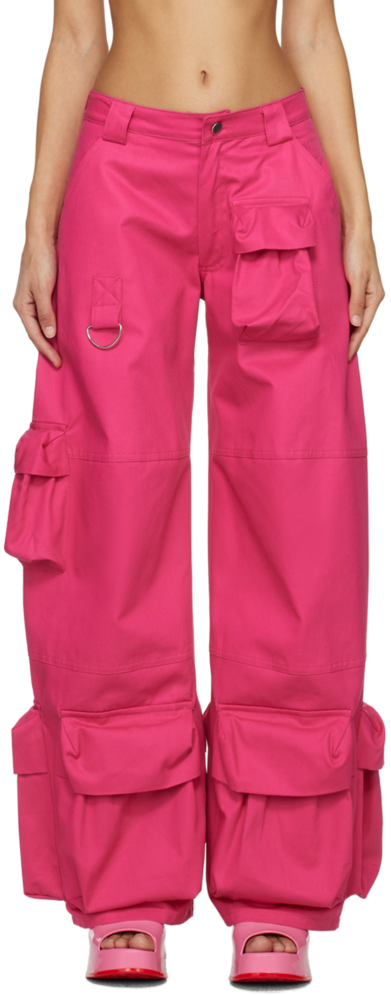 Collina Strada Ssense Exclusive Pink Lawn Trousers In Hot Pink