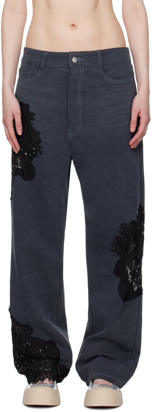 Collina Strada Gray Mikaela Jeans In Charcoal