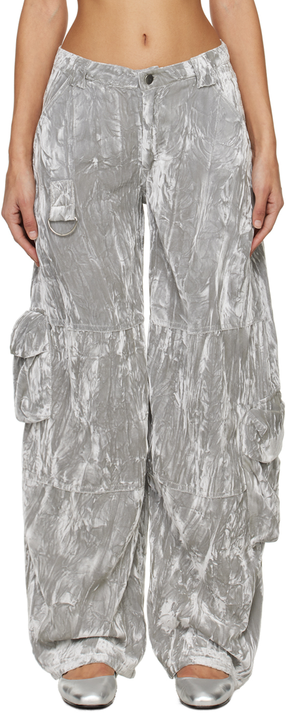 Collina Strada Ssense Exclusive Silver Lawn Trousers