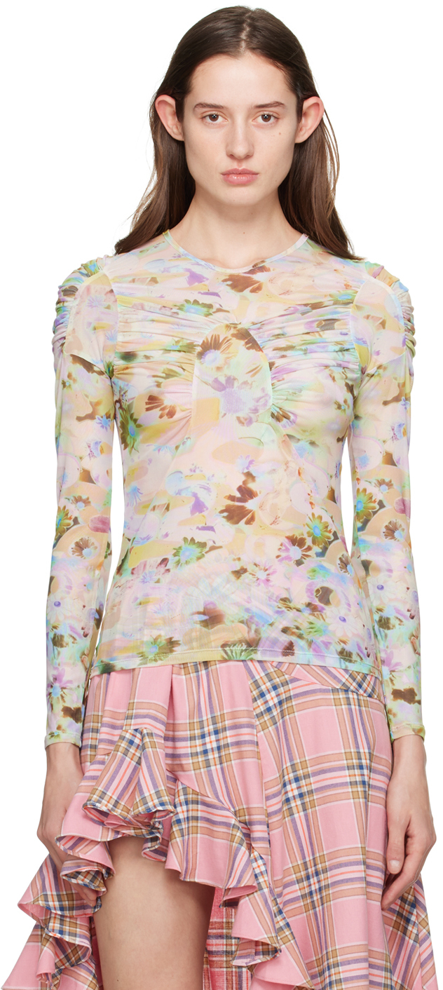 Shop Collina Strada Multicolor Arc Long Sleeve T-shirt In Flower Puzzle