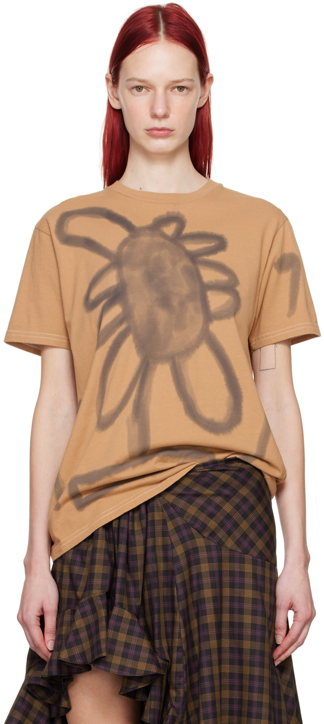 Brown Painted T-Shirt