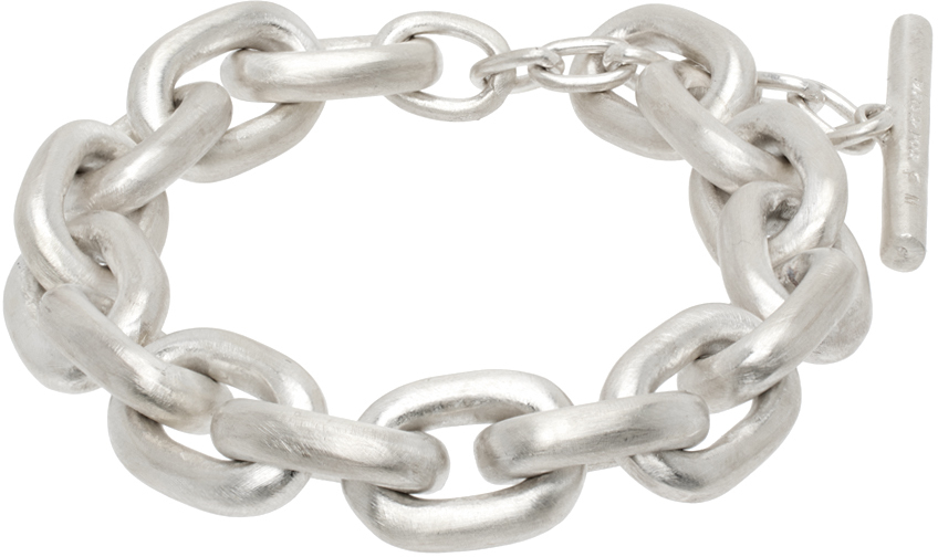 Parts Of Four Silver Extra Small Links Toggle Chain Bracelet In Matte Silver