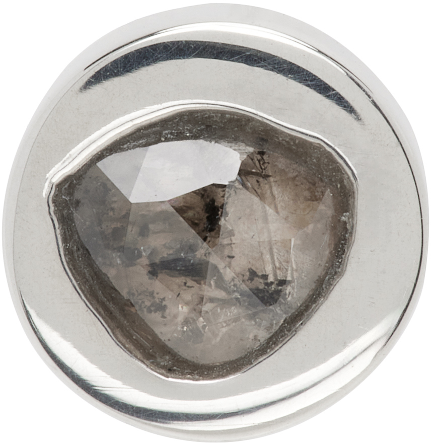 Parts Of Four Silver Diamond Stud Single Earring In Metallic