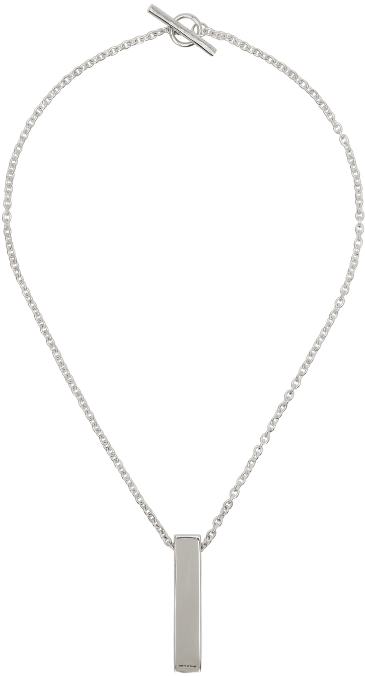 Silver Cuboid Short Necklace