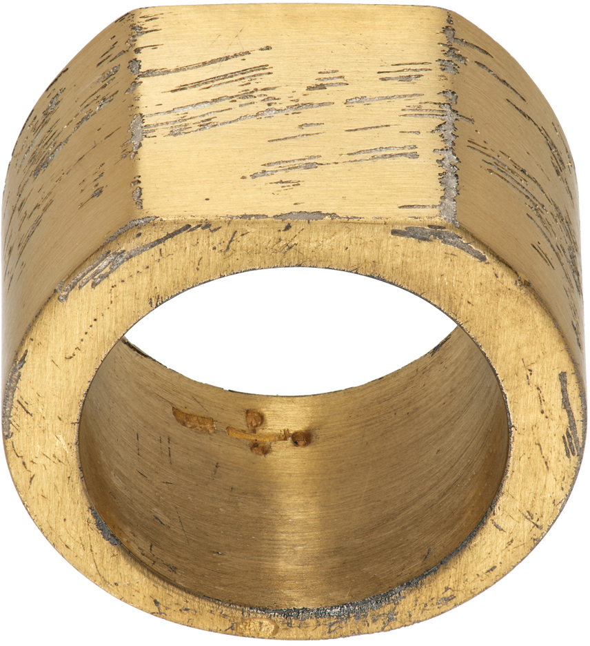 Parts Of Four Gold Crescent Plane Ring In Sterling Acid Gold