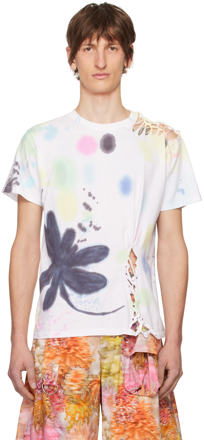 Collina Strada White Nash T-shirt In Flower Burst