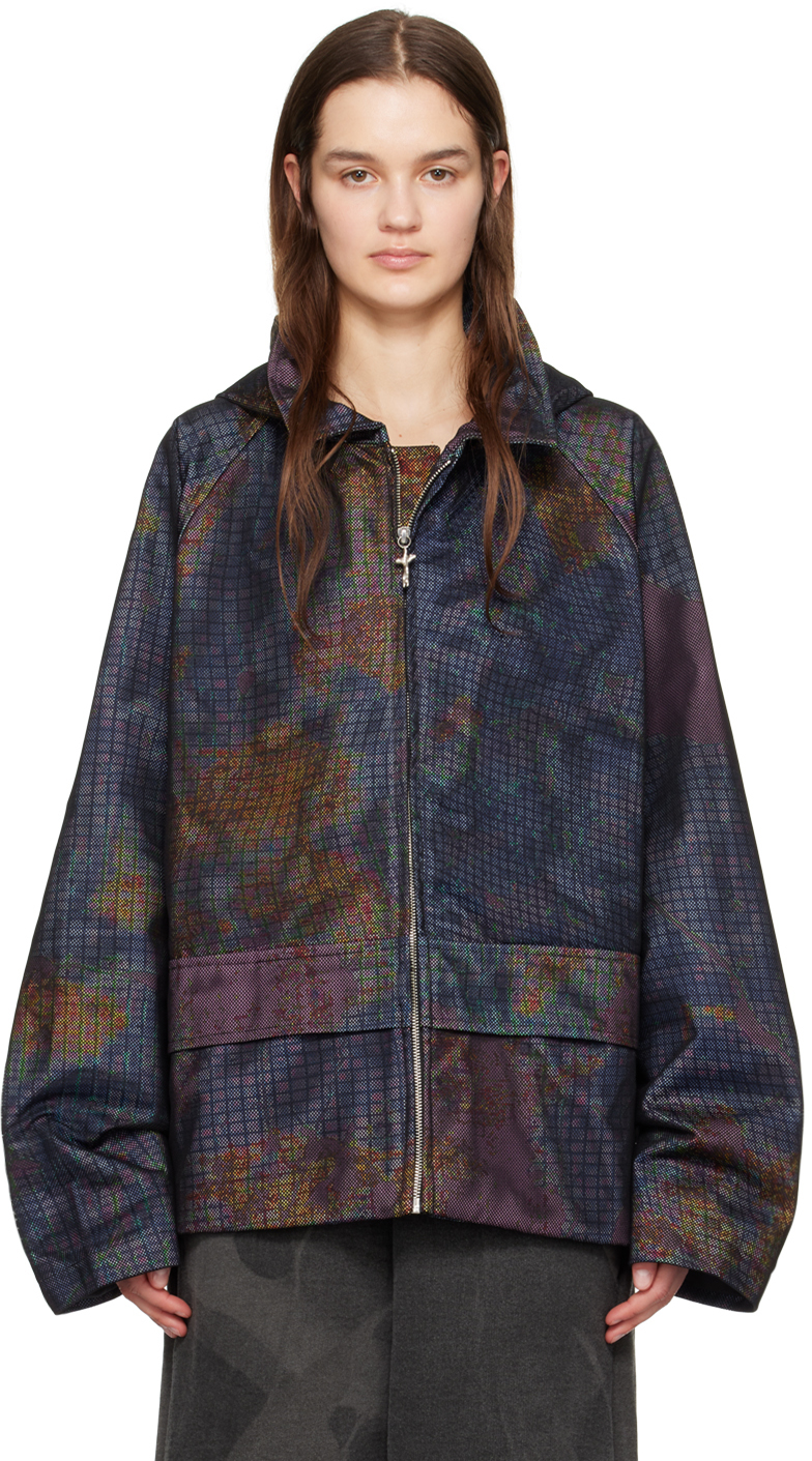 Shop Serapis Multicolor Overlay Jacket In Multi Print
