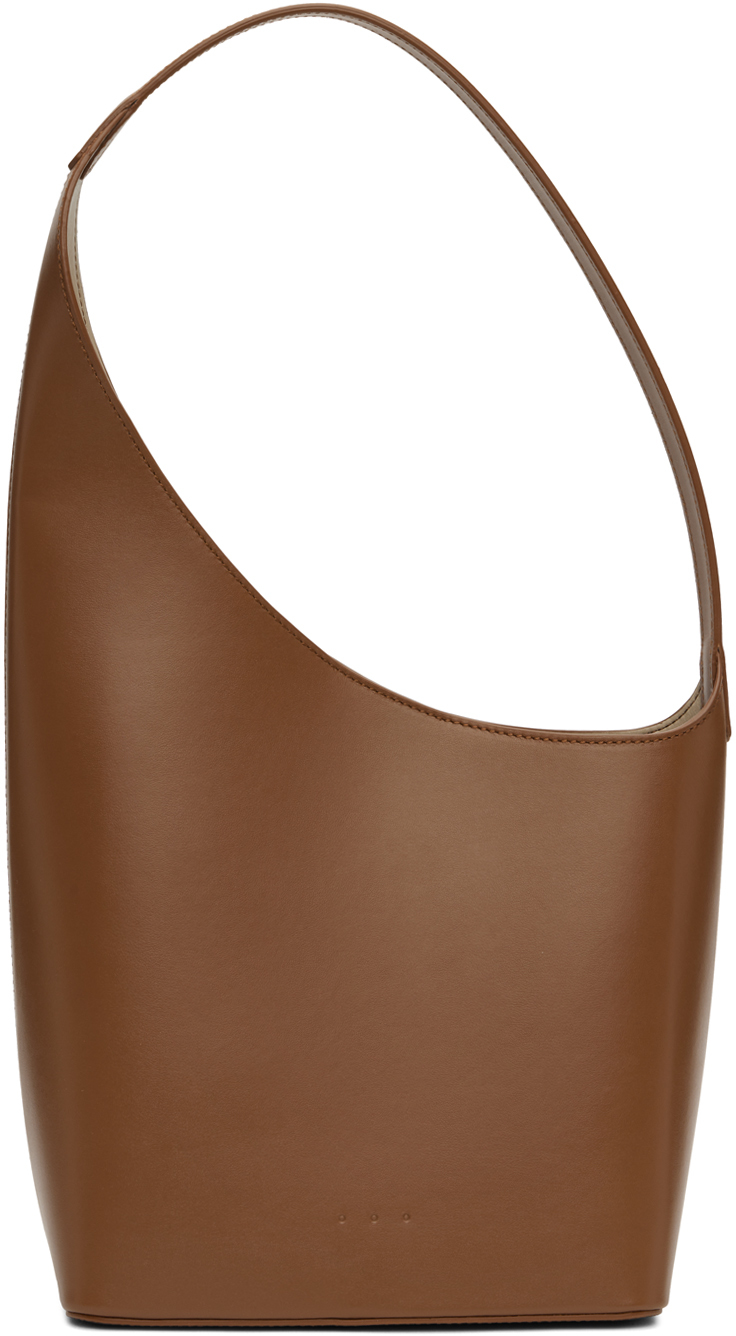 Shop Aesther Ekme Brown Demi Lune Bag In 210 Brown Rust