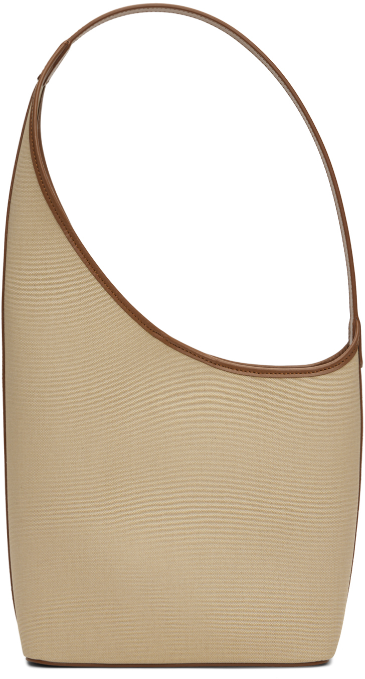 Shop Aesther Ekme Beige Demi Lune Bag In 213 Canvas