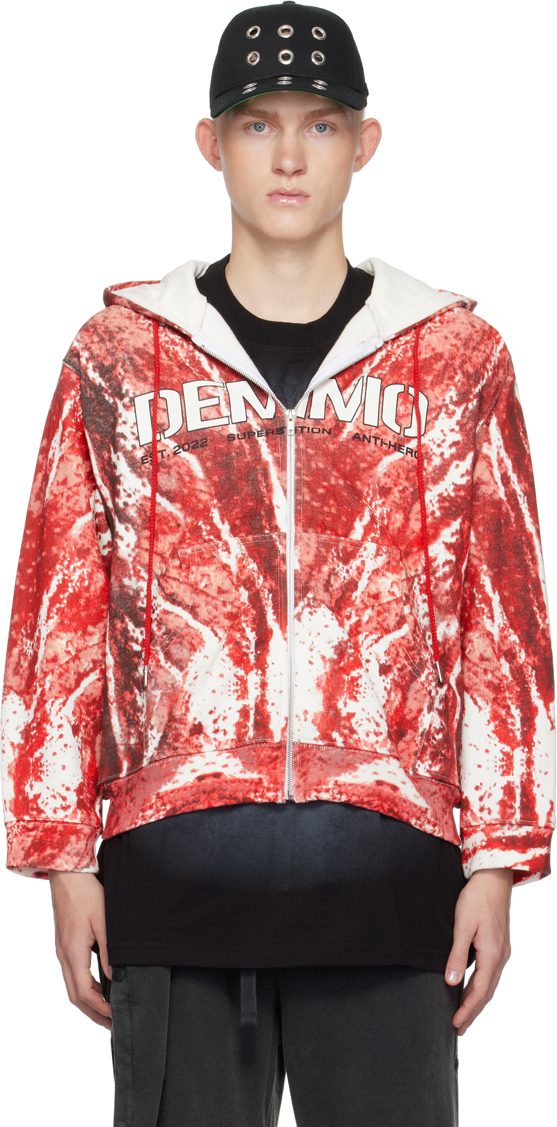 Shop Demmo Red Return To Flesh Hoodie